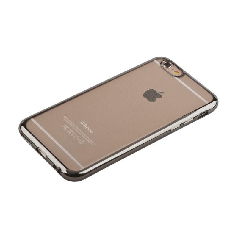 фото Силиконовый чехол «lp» для iphone 6/6s (4,7&quot;) tpu (прозрачный с черной хром рамкой/коробка)