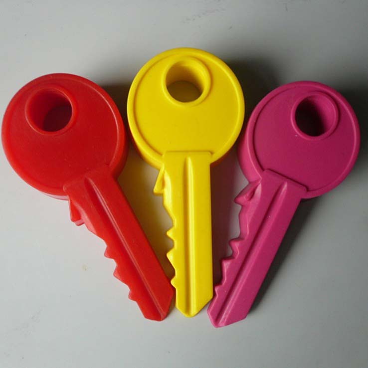 фото Силиконовый стоппер для двери - ключ, 2 шт, цвет микс