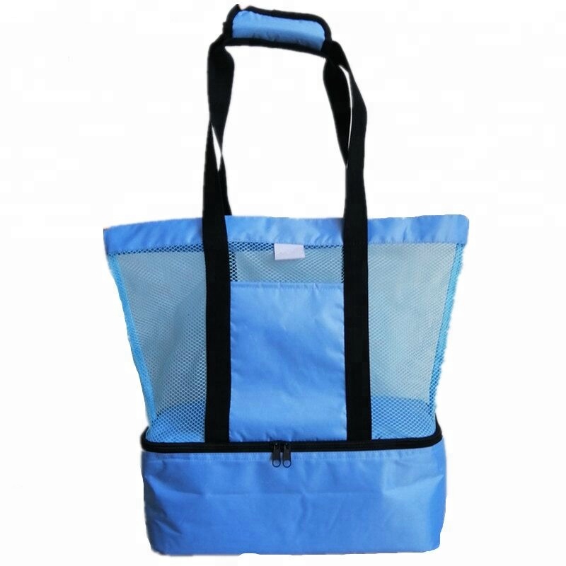 фото Складная пляжная сумка-холодильник, голубой