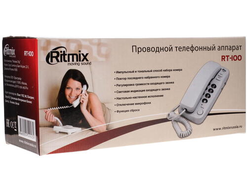 фото Телефон ritmix rt-100 grey