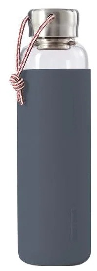 фото Бутылка для воды black + blum glass water bottle 600 мл стекло, металл, силикон slate