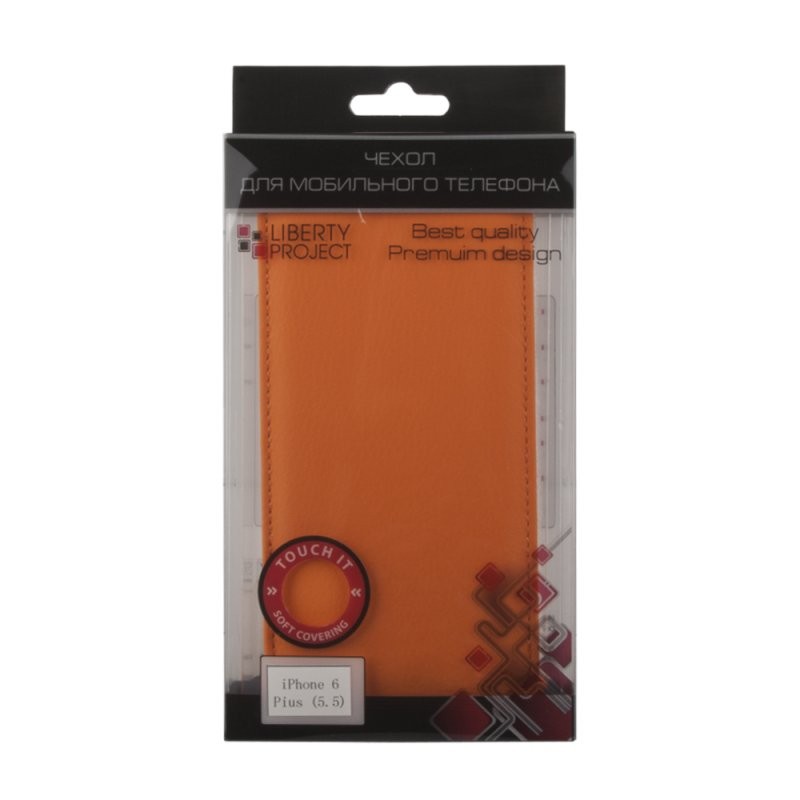 фото Чехол для iphone 6/6s plus «lp» раскладной кожа (оранжевый) коробка