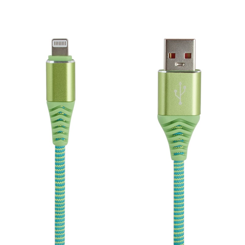 

USB кабель «LP» для Apple Lightning 8-pin «Носки» (зеленый/блистер)