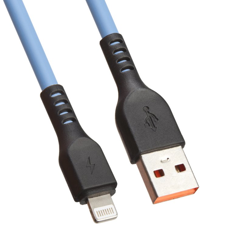 

USB кабель «LP» для Apple Lightning 8-pin «Extra» TPE (голубой/коробка)