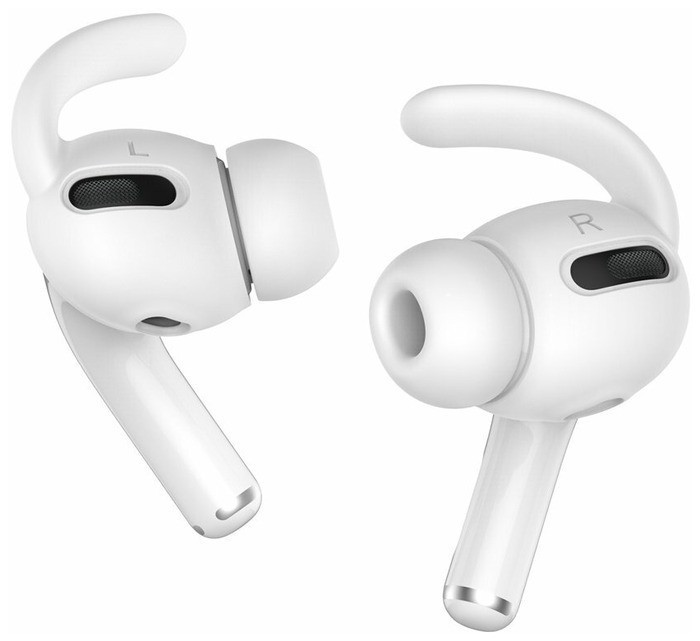 фото Амбушюры силиконовые deppa hooks для airpods pro, ушной крюк, 2 пары, белый