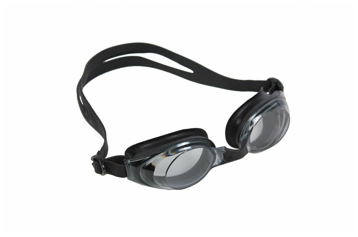 фото Очки для плавания bradex регуляр, черные, цвет линзы - серый