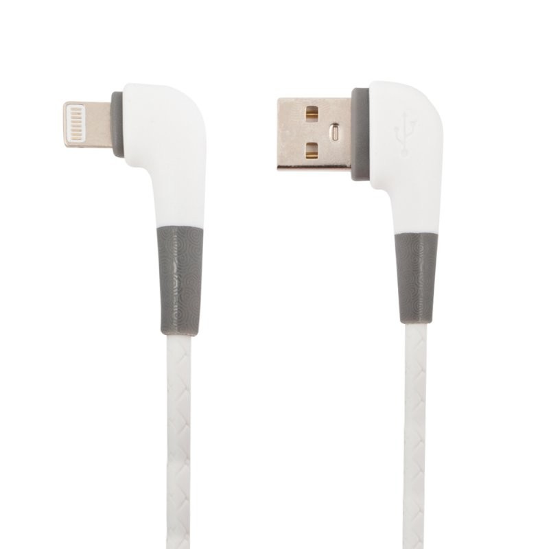 

USB кабель «LP» для Apple Lightning 8 pin L-коннектор «Кожаный шнурок» (белый/коробка)