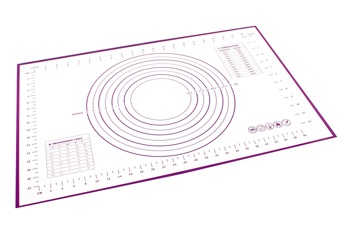 фото Силиконовый коврик с разметкой 60 x 40 см, фиолетовый