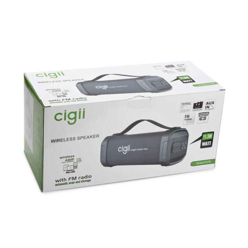 фото Колонка беспроводная bluetooth cigii f62d usb/micro sd/aux/fm (черная)