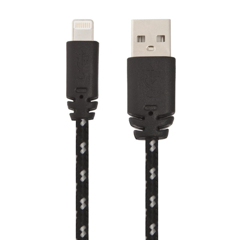 

USB кабель «LP» для Apple iPhone/iPad Lightning 8-pin в оплетке (черный/коробка)