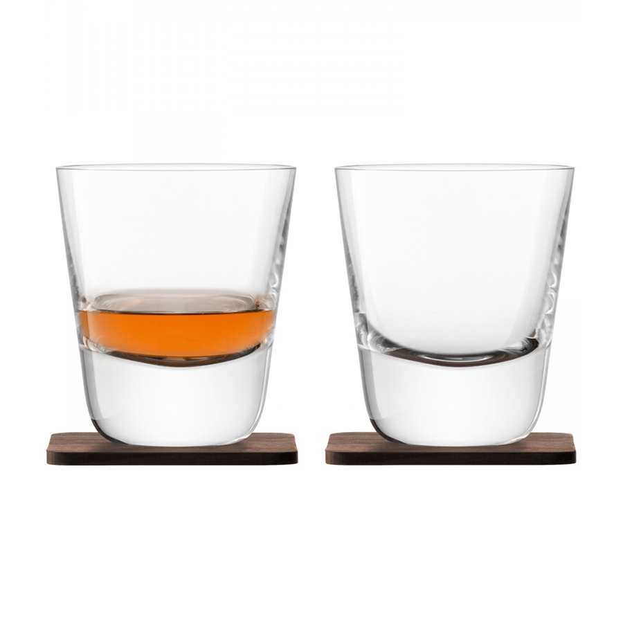 

LSA Набор стаканов Whisky arran tumbler & walnut coaster WH02 2 шт. 250 мл бесцветный/дерево