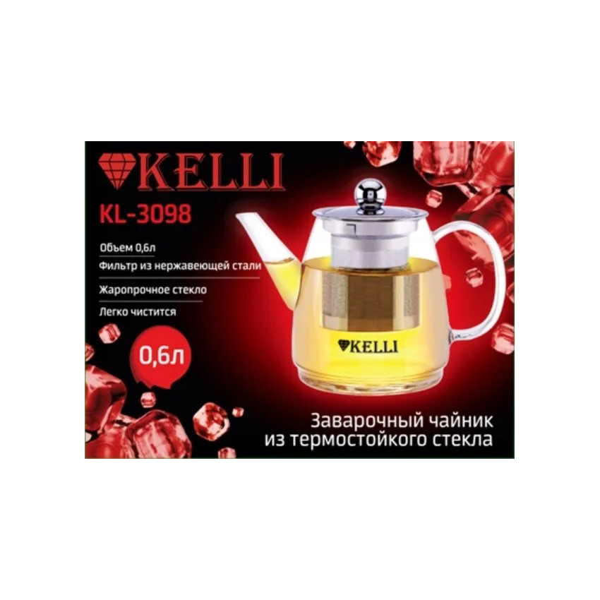 фото Kl-3098 заварочный чайник 0,6л kelli