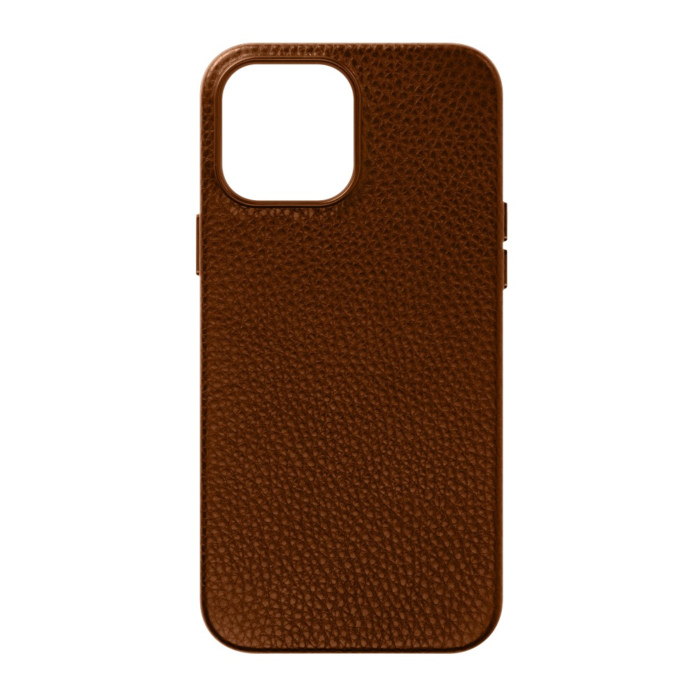 фото Чехол leather case для apple iphone 13 pro max, коричневый, картон, deppa