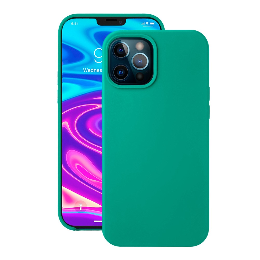 фото Накладка liquid silicone для apple iphone 12 pro max, зеленый, картон, deppa