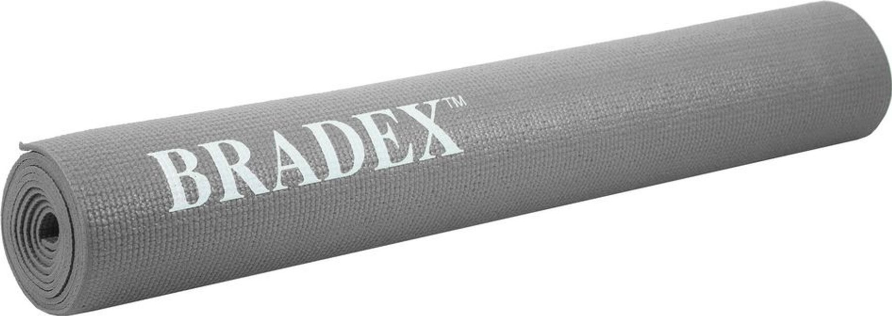 фото Коврик для йоги и фитнеса bradex sf 0685, 183*61*0,5 см, серый