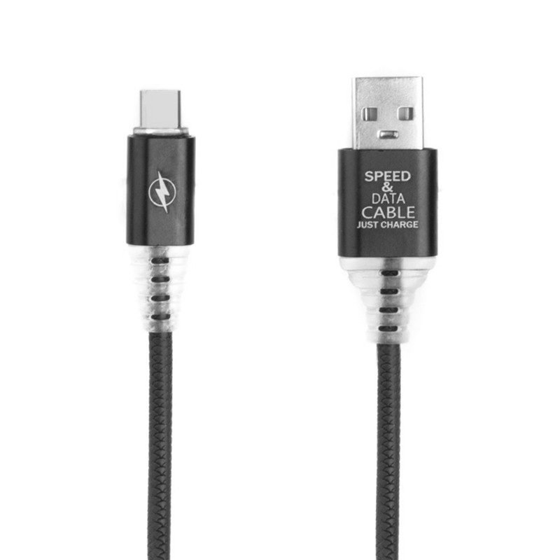 

USB кабель «LP» Micro USB «Змея» LED TPE (черный/блистер)