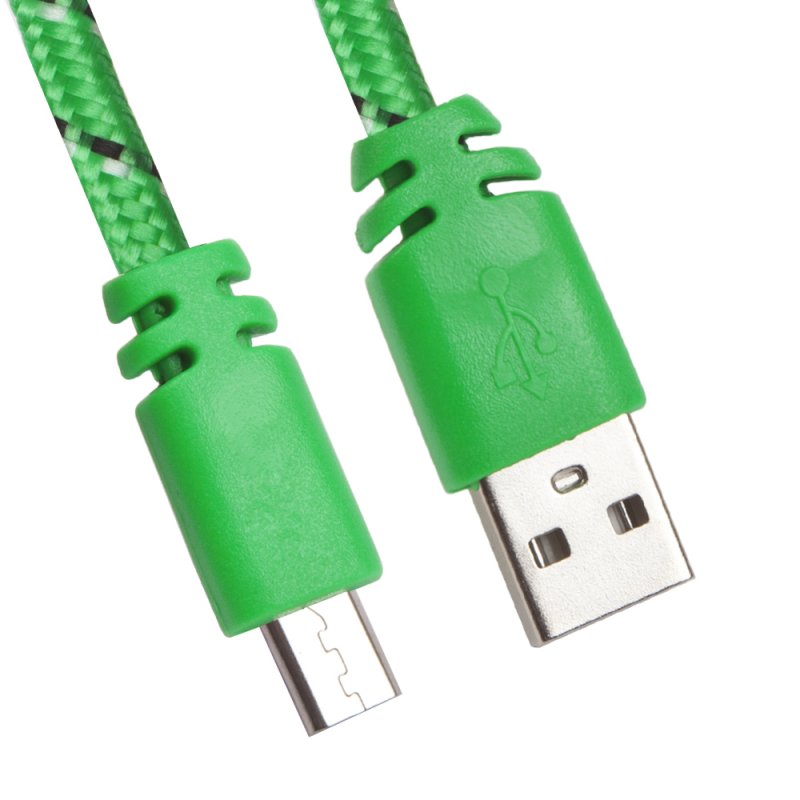 

USB кабель «LP» Micro USB плоская оплетка (зеленый/европакет)