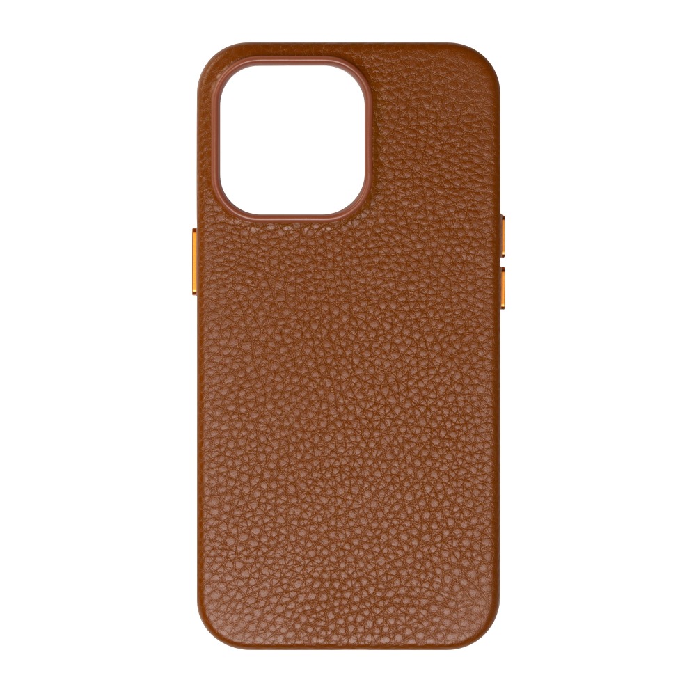 фото Чехол leather case для apple iphone 13 pro, коричневый, картон, deppa