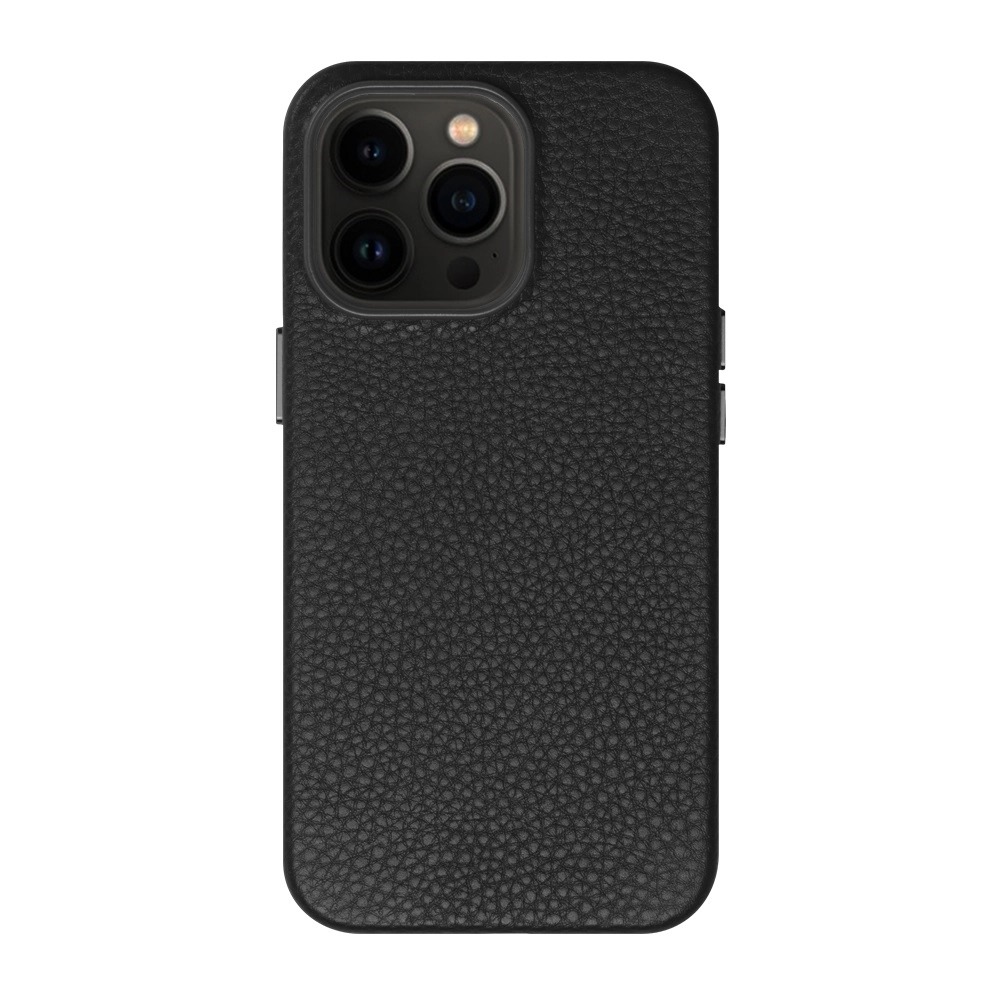 фото Чехол leather case для apple iphone 13 pro, черный, картон, deppa